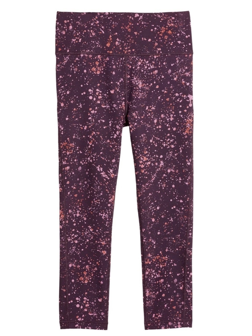 Athleta Ultimate Stash Pocket Splatter Capri, Agate Purple SIZE M